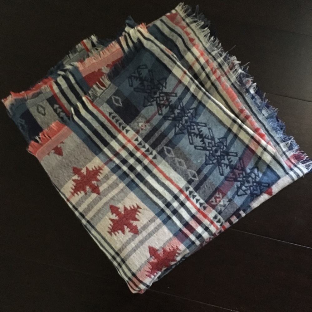 Red white and blue fall scarf